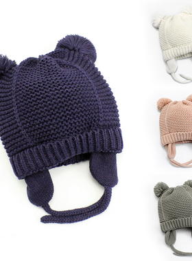 Cute Knitted Pompom Baby Hat Cap Thick Warm Baby Girl Boy Ha