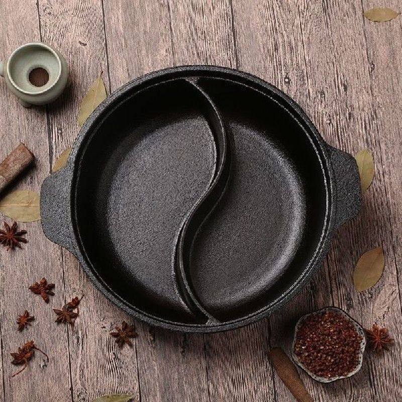 cast iron yuanyang hot pot separable two-flavor induction