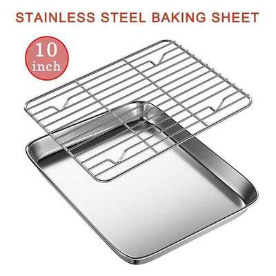 Toaster Oven Tray and Rack Set with Cooling Rack Dishwasher