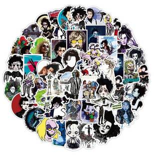 50PCS Tim Burton Movie Stickers Beetlejuice Edward Terror S