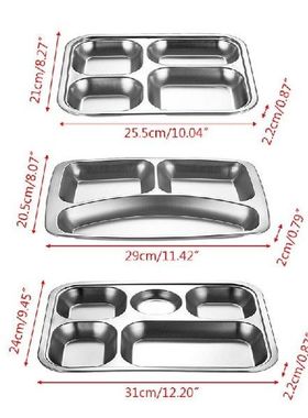 Stainless Steel Dibagi Makan Malam Tray Makan Siang Wadah