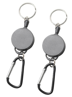2x Heavy Duty RetRactable Rec Key Ring KeycHain Pull RetRact