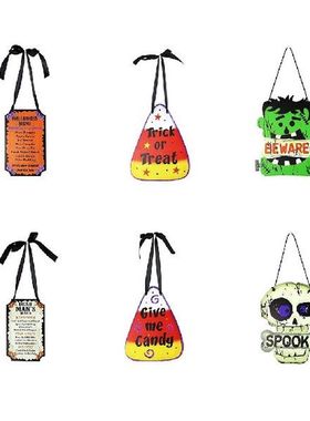 Wood Hanging Sign Halloween Decorative Letters Printed