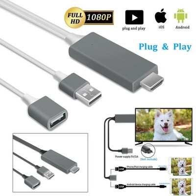 Hot 3in1 HDMI Mirroring Cable Adapter Converter Ultra HD 10