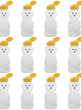 12pcs 240ml Plastic Squeeze Condiment Bottles Bear Shape