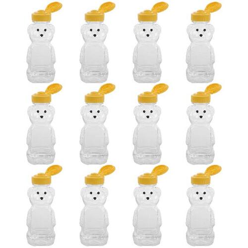 12pcs 240ml Plastic Squeeze Condiment Bottles Bear Shape