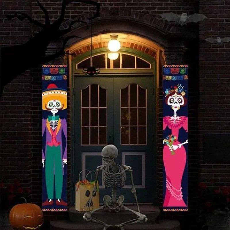 1pair halloween couplet banners for home gate door hanging
