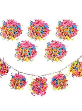 Hot Bird Parrot Toys Colored Paper Rattan Balls Toys Bird