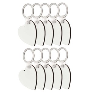 10pcs/set Heart Blank Keychain DIY MDF Board Sublimation Pri