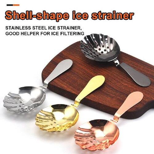 Stainless Steel Bar Cocktail Strainer Shell Shape Strainer