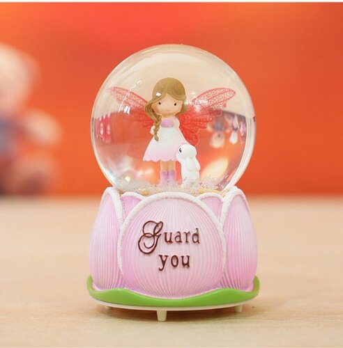 Lantern floating snow ballet girl crystal ball music box r