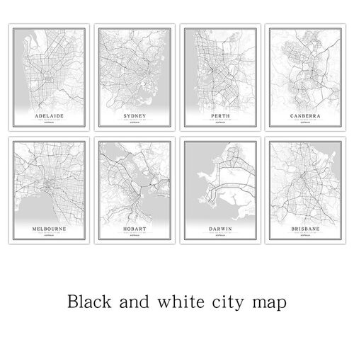 Australia Creative city map Melbourne Abstract Canvas Paint