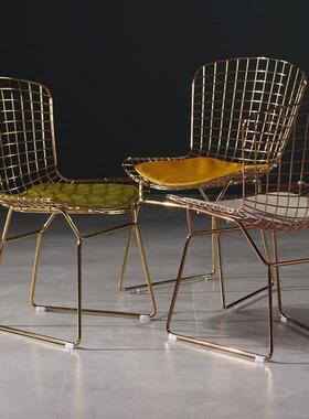 Hollow iron chair back creative single dressing chair metal