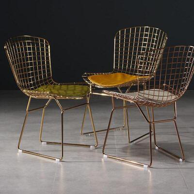 Hollow iron chair back creative single dressing chair metal