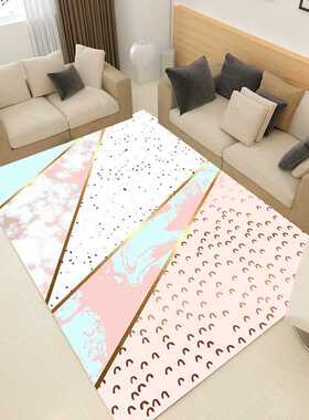 Nordic Style Geometric Marble Pattern Carpet Living Room Rug