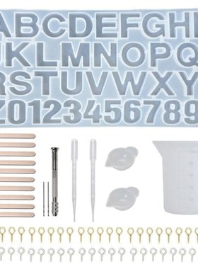 Crystal Epoxy Resin Mold Alphabet 26 Letters Pendants Castin