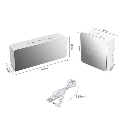 Led-Table-Lamp Alarm-Clock Makeup-Mirror-Table Bedroom Home-