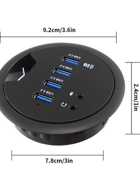 Table Grommet USB Hub Cable Hole Mounted USB Extender Adapte