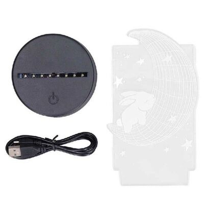 3D Light Moon Rabbit Night Light for Kids for Office for
