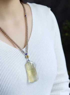 Natural topaz, patron saint of guanyin pendant safe brand