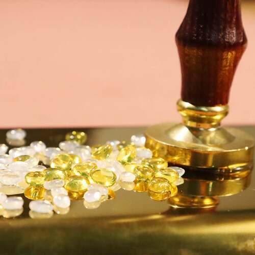 2 Bottles Transparent Amber Wax Seal for Sealing Beads for E