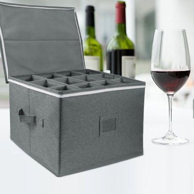 Stemware Storage Container with Dividers Box for Glassware