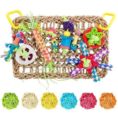 Bird Toys Parrot Foraging Wall Toy Rattan Wicker Bite Balls