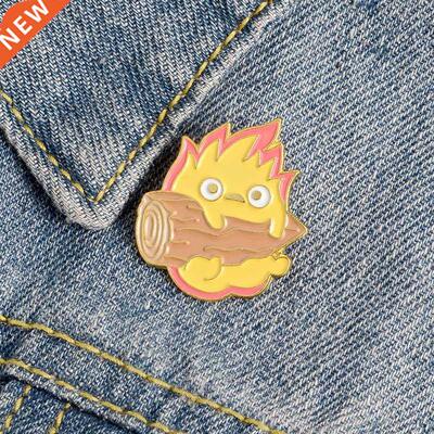Calcifer Enamel Pin Custom Japanese Anime Brooches Fire Elf