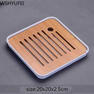 WSHYUFEI China Bamboo Tray Tea Tray fruit dish Drainage Wat