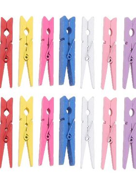 40PCS 2.9 Inch Mixed Color Wooden Durable Clips Clothes