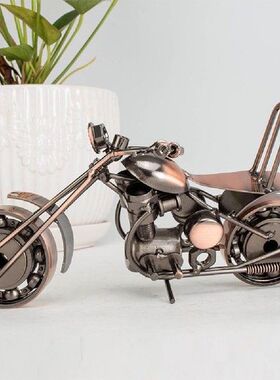 Retro Creative Motorcycle Art Figurines Sculpture Metal