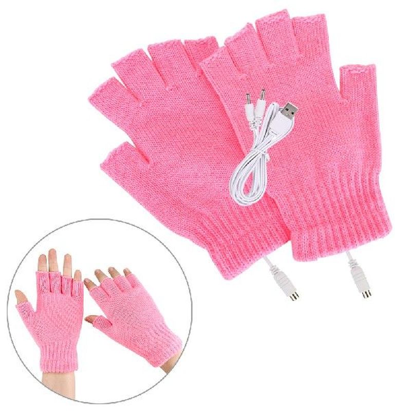 Women Men Electric Heating Gloves Winter Warm USB Heated