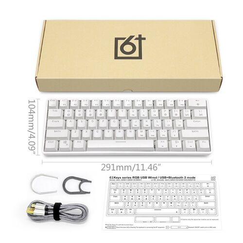 GK61 SK61 ortable 60% Mechanical Keyboard Gateron otical Swi