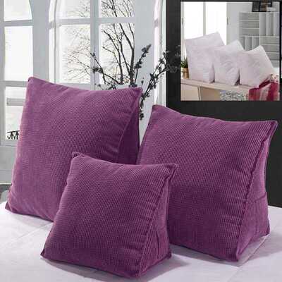 1pcs Bed Wedge Pillow for Sitting Reading with Phone Pocket