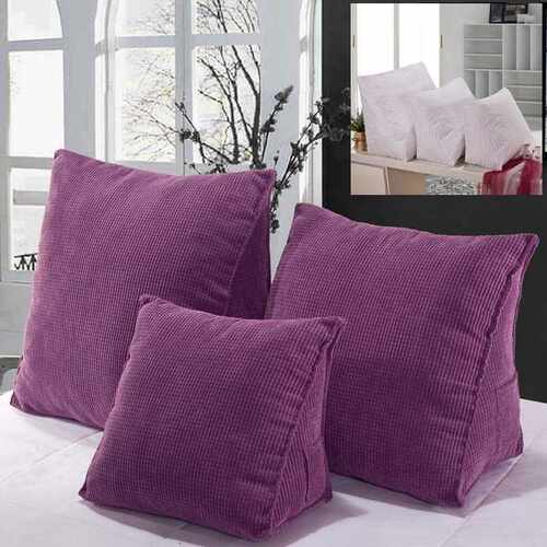 1pcs Bed Wedge Pillow for Sitting Reading with Phone Pocket