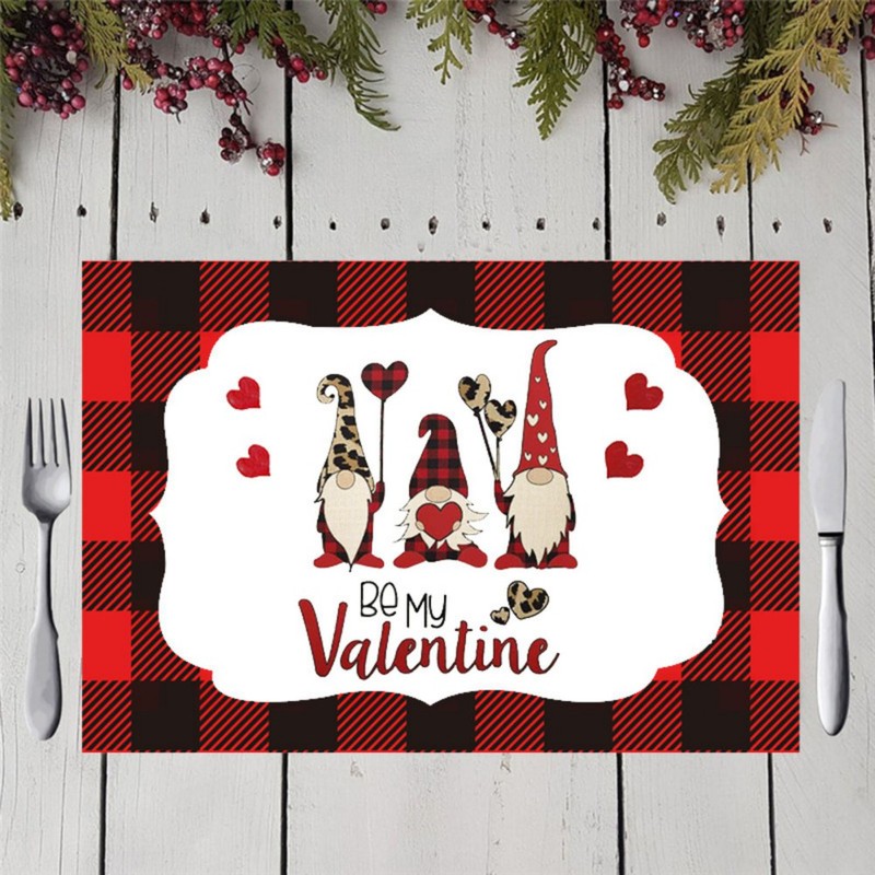 Valentines Day Theme Kitchen Placemat Coaster Dining Table