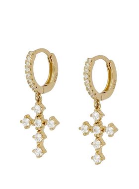 CANNER Earrings For Women White Zircon Cross Earring Simple