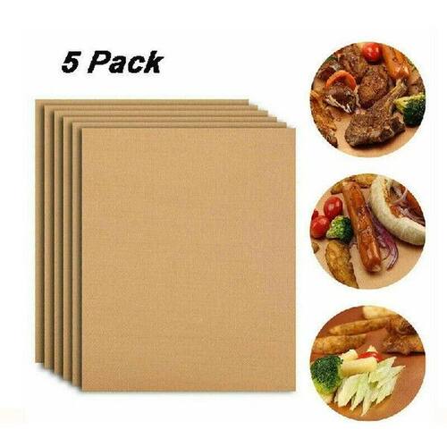 5 Pack BBQ Grill Mats Non Stick Baking Mat Copper Bake