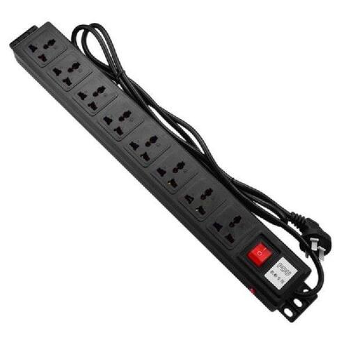 1U PDU 8 Outlet Metal Power Strip Surge Protector 250V 10A