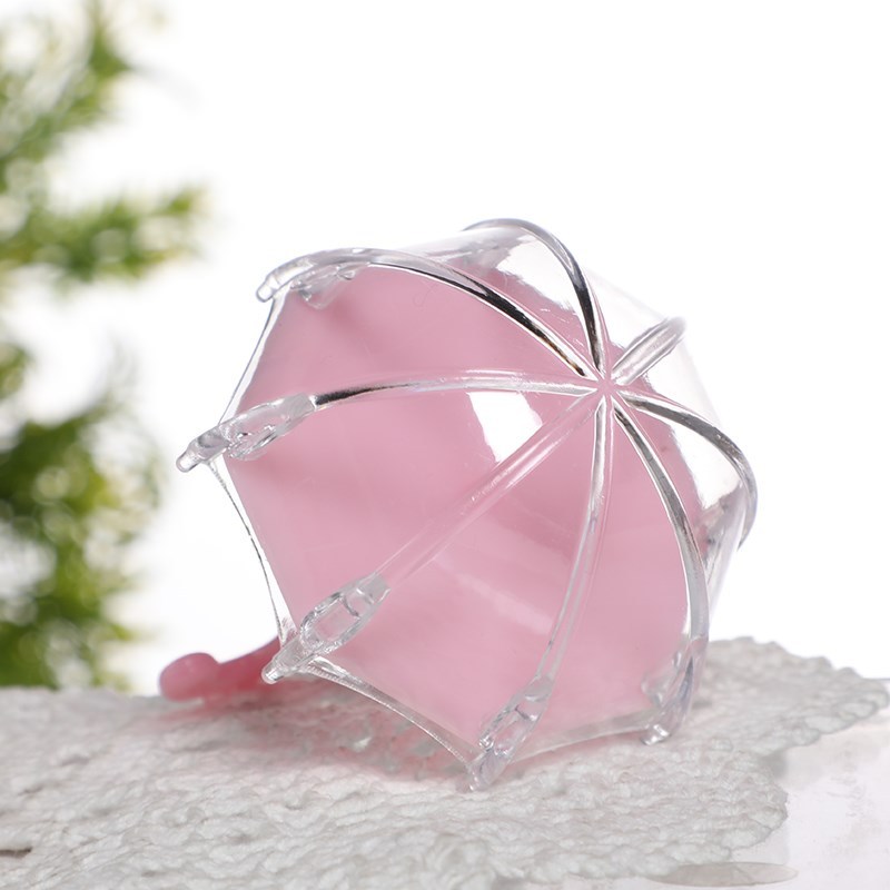 12pcs Mini Umbrella Shape Candy Box Plastic Clear Gifts Boxe