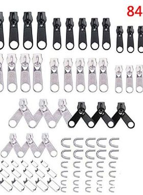 84Pcs Replacement zipper repair kit easy pull metal zipper