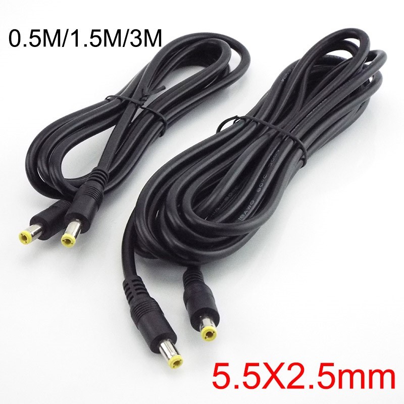 12V DC male to male Extension Cable Plug Cord 0.5m 1.5M 3m P