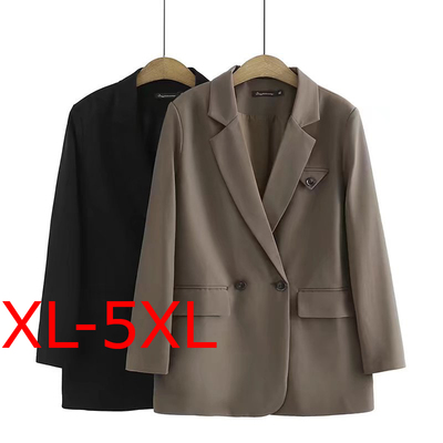2022autumn winter plus size fat women loose blazer coat suit