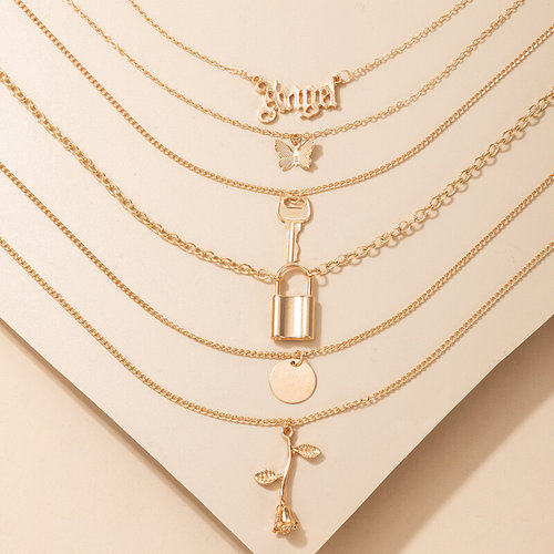 Jewelry alphabet necklace stacking women
