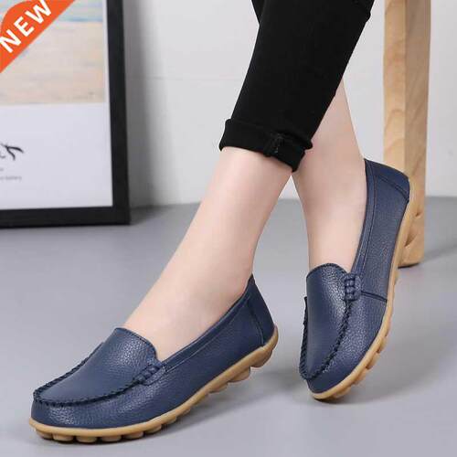 2022 Women Flats Ballet Shoes Woman Cut Out Leather Breathab