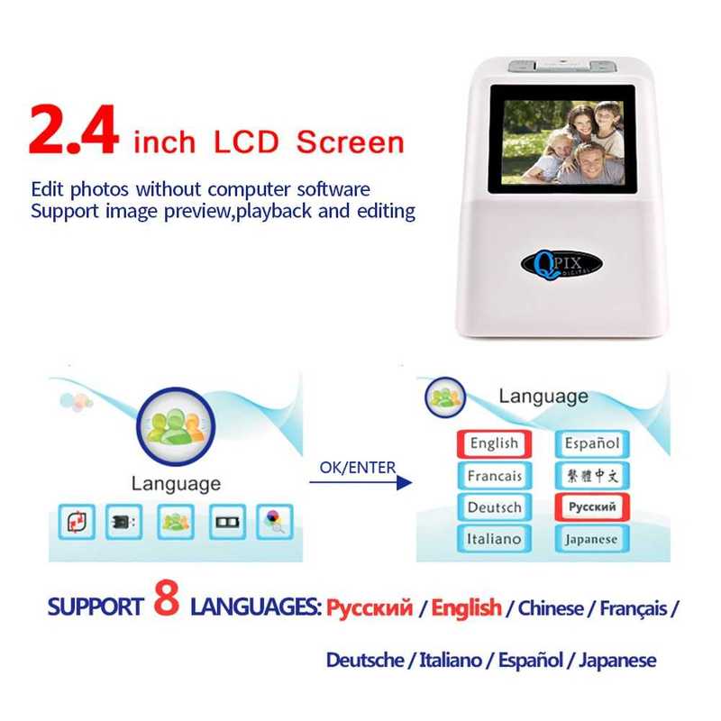 High Resolution 22 MP 35mm Negative Film Scanner 110 135 126