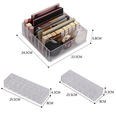 Acrylic Cosmetic Storage Box Women 8 Grid Transparent Lipsti