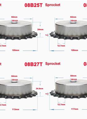 1Pcs 08B 25 Teeth To 40 Teeth Sprocket Wheel Chain Gear Indu