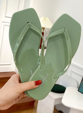 Herringbone flip flops women wear solid color flip flops and