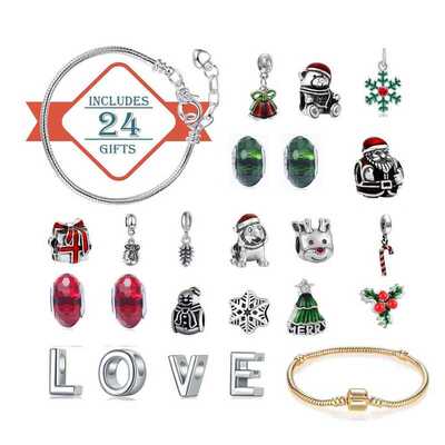 DIY Christmas Calendar Charm Bracelet Jewelry Advent Calenda
